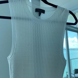 Rag & Bone White Knit Midi Dress